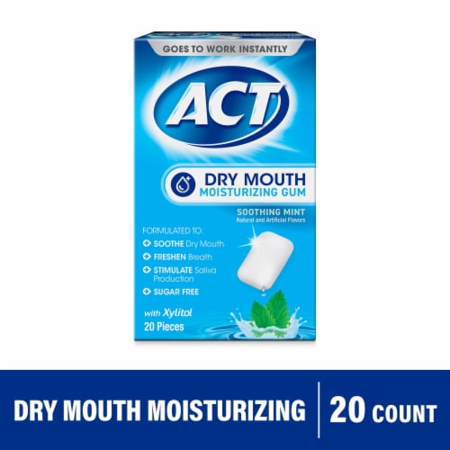 ACT Dry Mouth Soothing Mint Moisturizing Gum Perspective: front