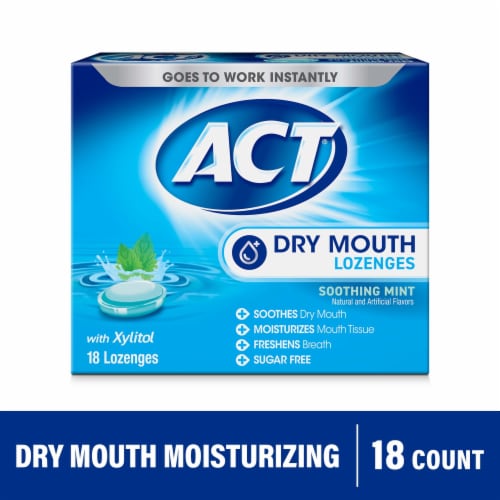 ACT Soothing Mint with Xylitol Dry Mouth Lozenges Perspective: front