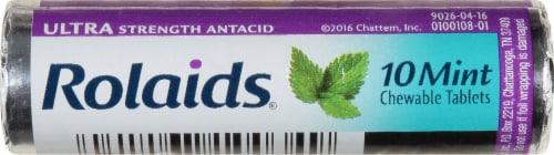 Rolaids Ultra Strength Mint Antacid Tablets Perspective: front