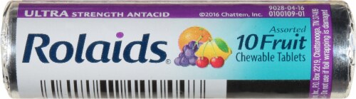 Rolaids Ultra Strength Fruit Antacid Tablets Perspective: front