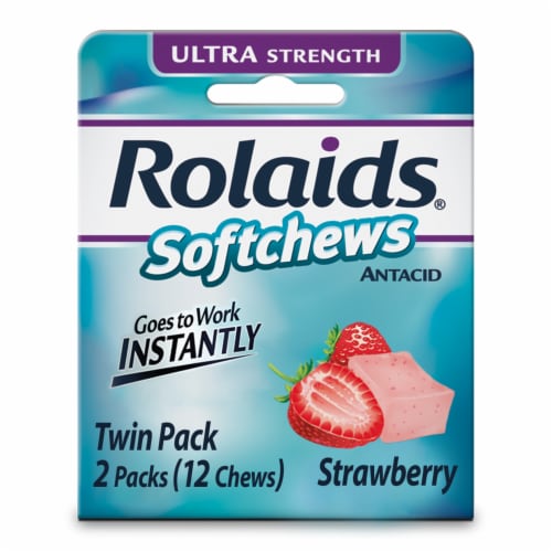 Rolaids Softchews Strawberry Stick Twin Pack Perspective: front