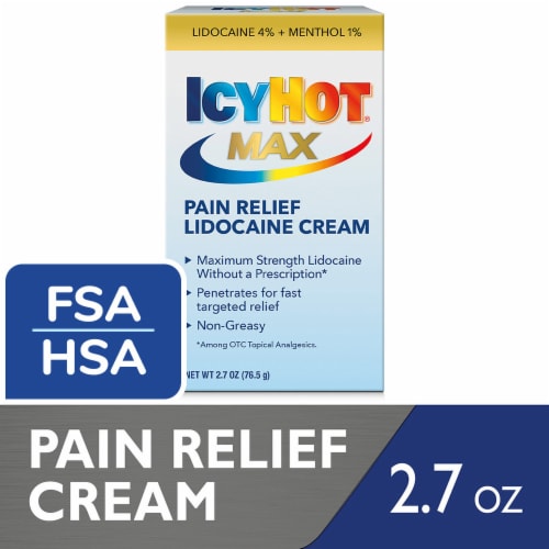 IcyHot Max Pain Relief Lidocaine Cream Perspective: front