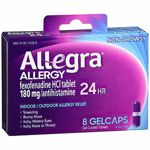 Allegra 24 Hour Gelcaps Perspective: front