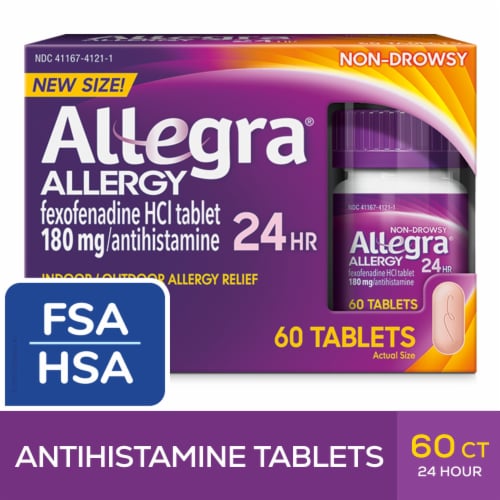 Allegra® 24 HR Non-Drowsy Allergy Tablets Perspective: front