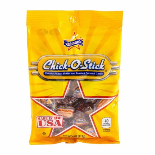 Atkinson's® Chick-O-Stick® Crunchy Peanut Butter and Toasted Coconut Candy Perspective: front