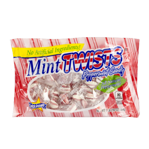 Atkinson's Mint Twists Peppermint Holiday Candy Perspective: front