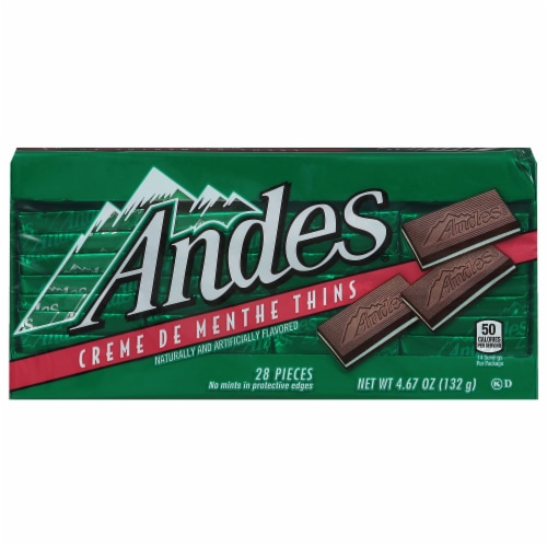 Andes® Creme de Menthe Chocolate Thin Mints Candy Theater Box Perspective: front