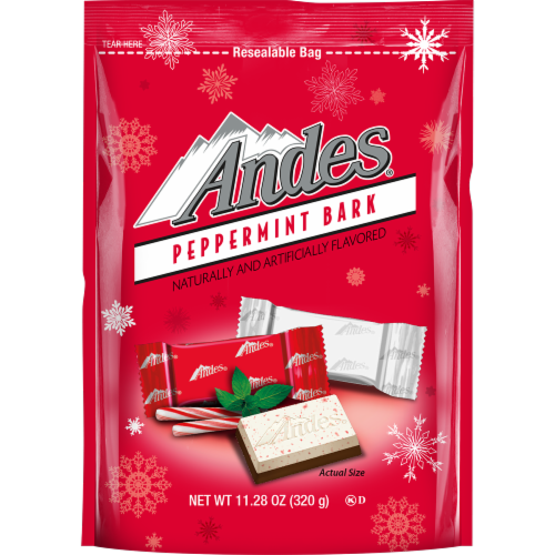 Andes Holiday Peppermint Bark Chocolates Perspective: front
