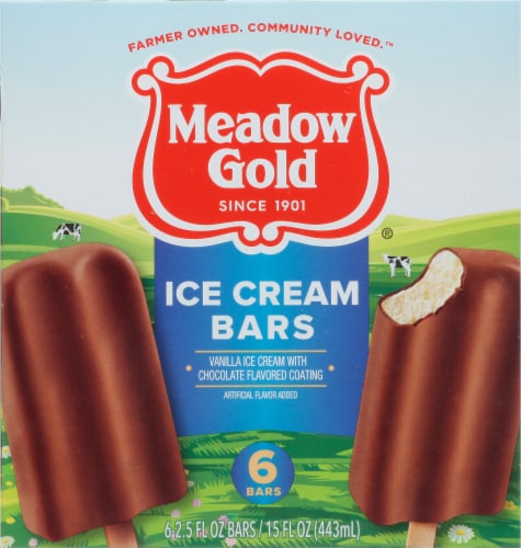 Meadow Gold Vanilla with Chocolate Ice Cream Bars, 15 fl oz (443 ml ...