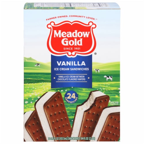 Meadow Gold® Vanilla Ice Cream Sandwiches Perspective: front