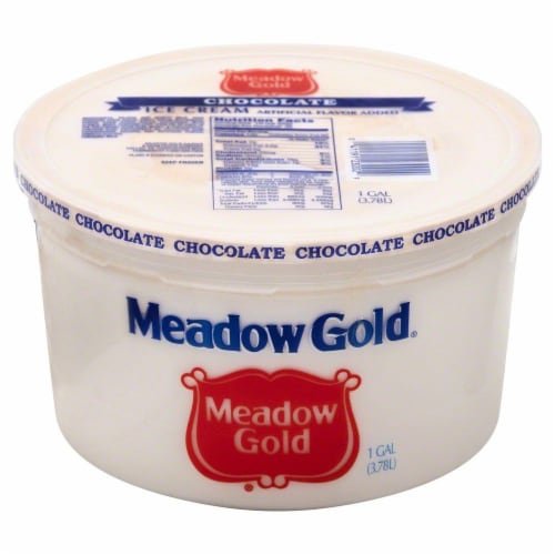 Meadow Gold® Chocolate Ice Cream Tub Perspective: front