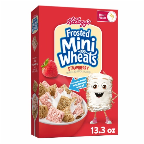 Kellogg's® Frosted Mini-Wheats Strawberry Cereal Perspective: front