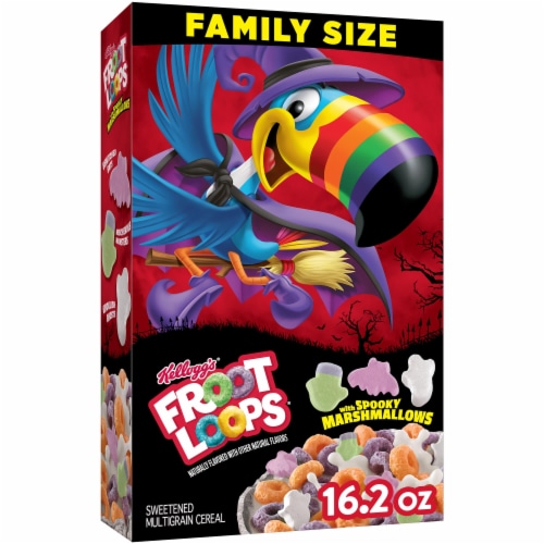Kellogg's® Froot Loops Original with Spooky Marshmallows Family Size Cereal Perspective: front