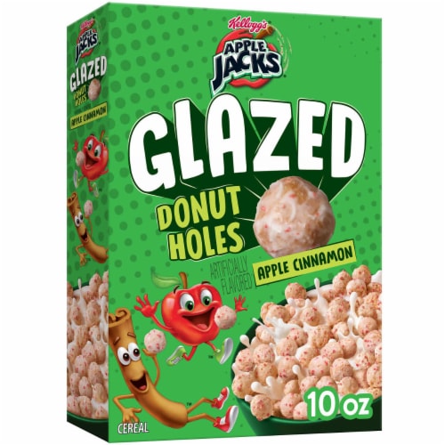 Kellogg's® Apple Jacks Glazed Donut Holes Apple Cinnamon Cereal Perspective: front