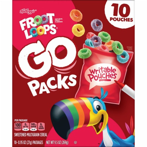 Kellogg's® Froot Loops® Snacking Cereal Go Packs Perspective: front