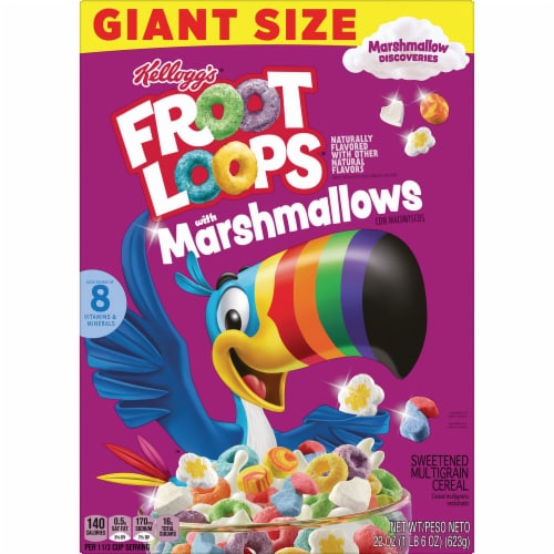 Kellogg's Giant Size Fruit Loops With Marshmallows Perspective: front