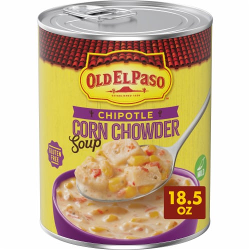 Old El Paso Chipotle Corn Chowder Canned Soup Perspective: front