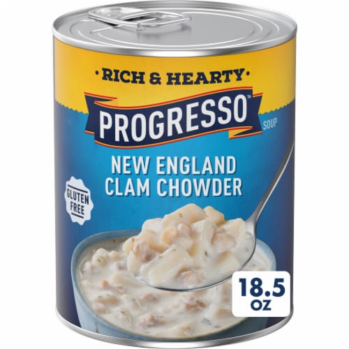 Progresso Rich & Hearty New England Clam Chowder Canned Soup Perspective: front