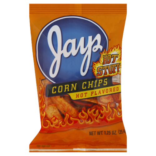 Jays Hot Flavored Corn Chips Perspective: front
