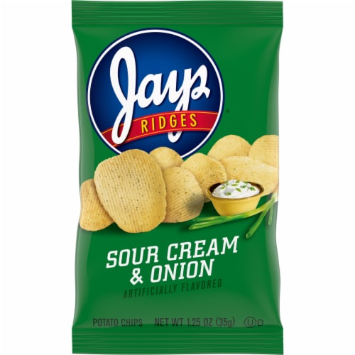 Jays Potato Chips Ridges Sour Cream and Onion 1.25 Oz Snack Bag 1.25 oz Foods Co