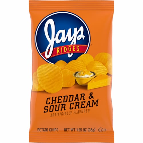 Jays Ridges Potato Chips, Cheddar and Sour Cream, 1.25 Oz Bag Perspective: front
