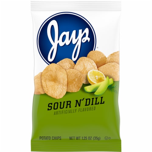 Jays Sour N' Dill Potato Chips Perspective: front