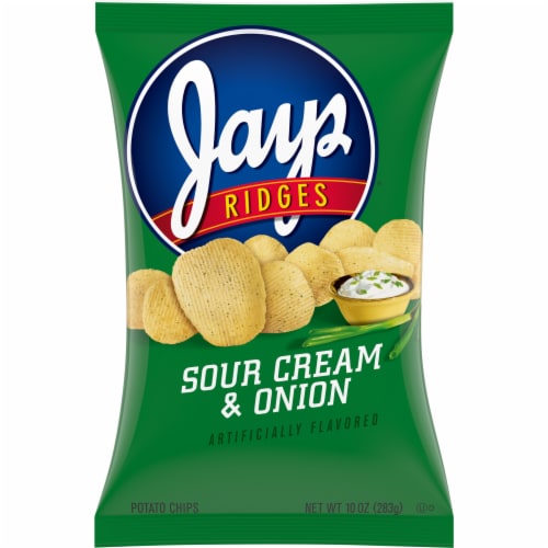 Jays Potato Chips, Sour Cream and Onion Ridges, 10 Oz Bag Perspective: front