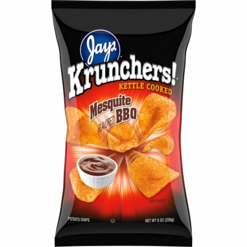 Krunchers!® Kettle Cooked Potato Chips, Mesquite BBQ, 8 Oz Bag Perspective: front