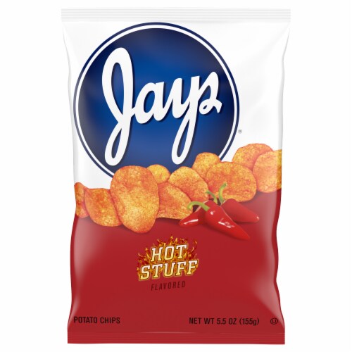 Jays Hot Stuff Potato Chips Perspective: front