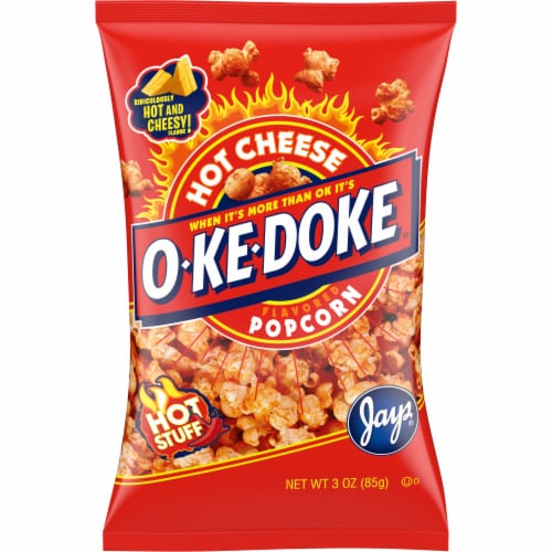 O-Ke-Doke® Hot Cheese Flavored Popcorn Perspective: front