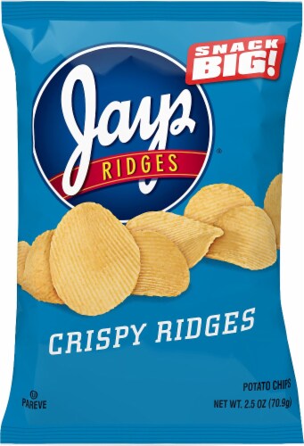 Jays Snack Big Crispy Ridges Potato Chips Perspective: front