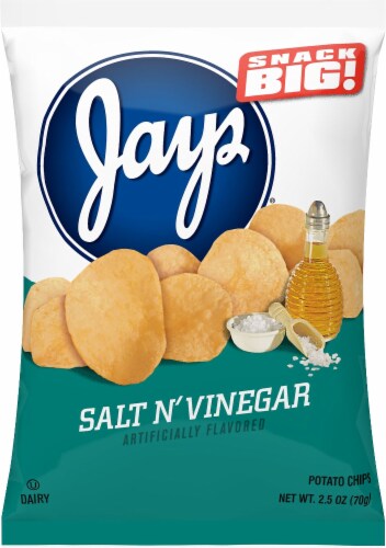 Jays Snack Big Salt N' Vinegar Potato Chips Perspective: front