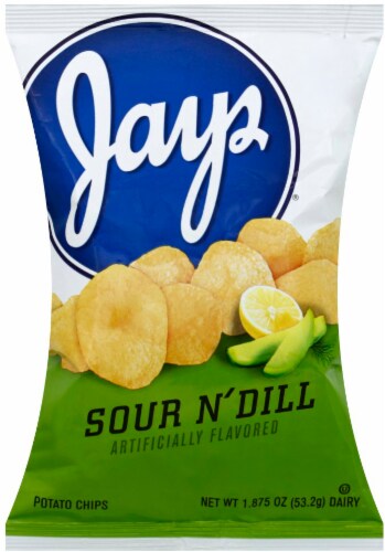 Jays Sour N' Dill Potato Chips Perspective: front