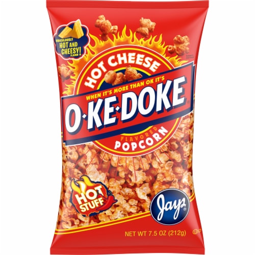 O-Ke-Doke® Hot Cheese Flavored Popcorn Perspective: front