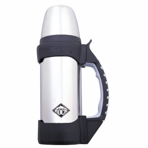 Thermos Rock 1.1 Qt. Silver Stainless Steel Insulated Vacuum Bottle 2510TRI2 Perspective: front