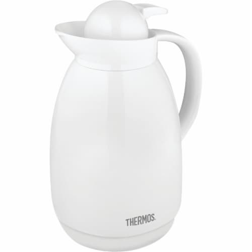 Thermos White Vacuum Insulated Glass Carafe 710TRI4 Perspective: front