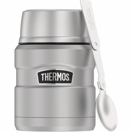 SS King Food Jar Matte Steel Perspective: front