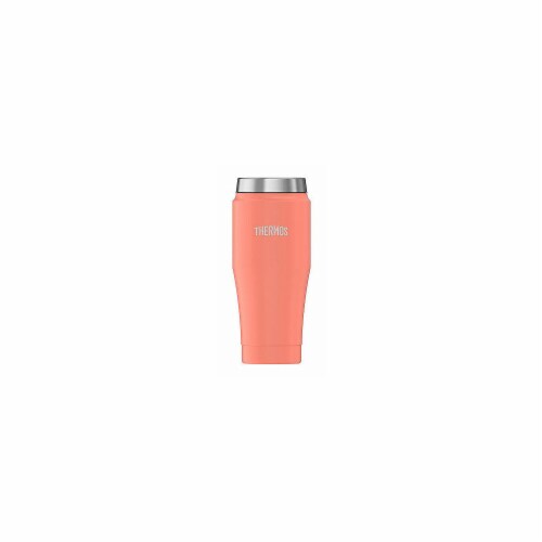 Thermos 16 oz Stainless Steel Travel Tumbler, Peach Perspective: front