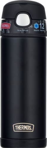 Thermos FUNtainer Stainless Steel Vacuum Insulated Hydration Bottle - Matte Black Perspective: front