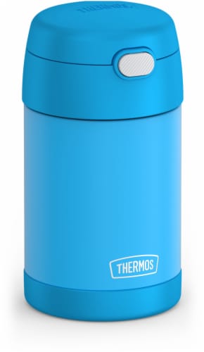 Thermos Stainless Steal Food Jar with Folding Spoon-Blue Perspective: front