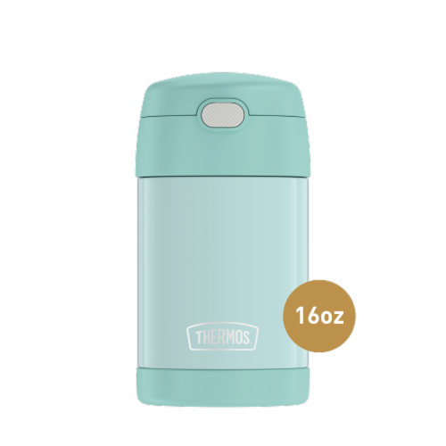 Thermos® Stainless Steel Food Jar with Folding Spoon - Mint Green Perspective: front