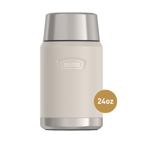 Thermos® Stainless Steel Food Jar with Spoon - Sandstone Perspective: front