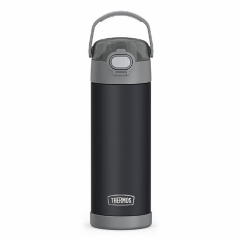 Thermos® Funtainer Bottle w Straw - Charcoal Perspective: front