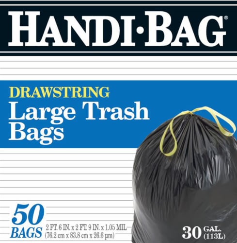 Handi-Bag Large Drawstring Trash Bags 30 Gallon Perspective: front