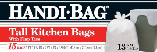 Handi-Bag Flap Tie Tall Kitchen Bags Perspective: front