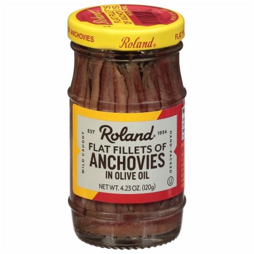 Roland Flat Fillets Anchovies in Olive Oil Perspective: front