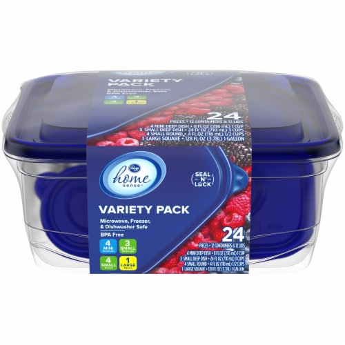 Kroger® Seal n' Lock Container Variety Pack Set - Clear/Blue, 24 pc - Kroger