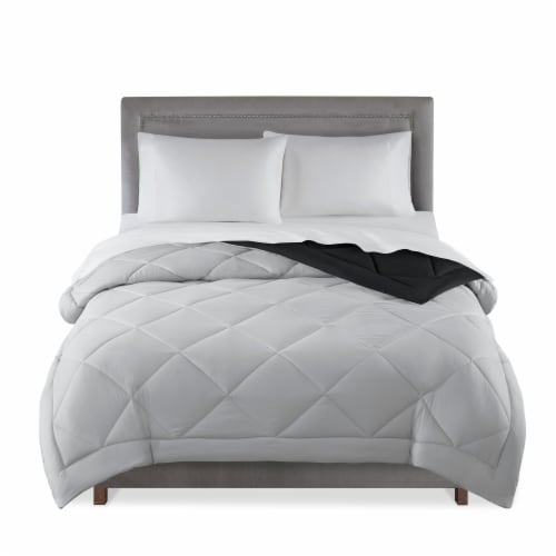 Everyday Living Reversible Bed Comforter - Black / Gray Perspective: front