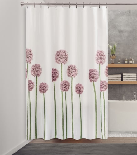 HD Designs Fabric Shower Curtain - Allium Lavender Perspective: front
