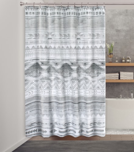 HD Designs Apache Fabric Shower Curtain - Gray Perspective: front